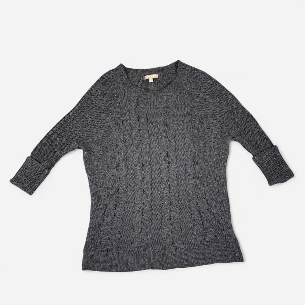 Banana Republic Grey cable knit sweater pullover baggy slouchy - Size S